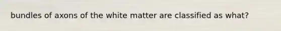 bundles of axons of the white matter are classified as what?