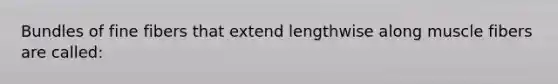 Bundles of fine fibers that extend lengthwise along muscle fibers are called: