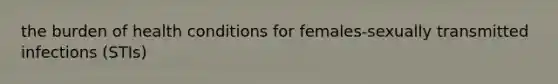 the burden of health conditions for females-sexually transmitted infections (STIs)