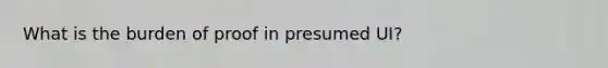 What is the burden of proof in presumed UI?