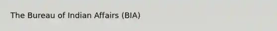 The Bureau of Indian Affairs (BIA)