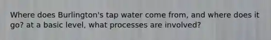 Where does Burlington's tap water come from, and where does it go? at a basic level, what processes are involved?