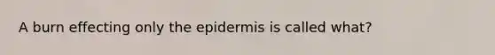 A burn effecting only the epidermis is called what?