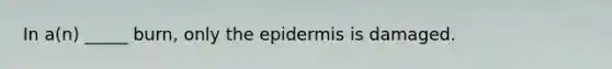 In a(n) _____ burn, only the epidermis is damaged.