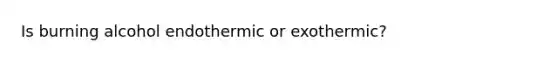 Is burning alcohol endothermic or exothermic?