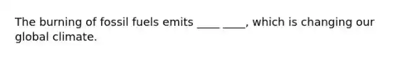 The burning of fossil fuels emits ____ ____, which is changing our global climate.