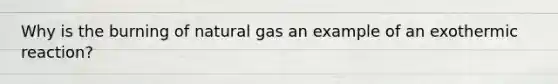 Why is the burning of natural gas an example of an exothermic reaction?