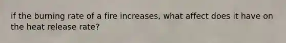 if the burning rate of a fire increases, what affect does it have on the heat release rate?
