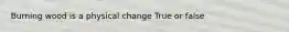 Burning wood is a physical change True or false