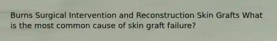 Burns Surgical Intervention and Reconstruction Skin Grafts What is the most common cause of skin graft failure?