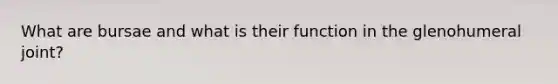 What are bursae and what is their function in the glenohumeral joint?