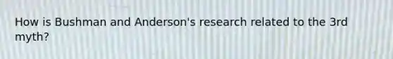 How is Bushman and Anderson's research related to the 3rd myth?