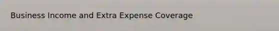 Business Income and Extra Expense Coverage