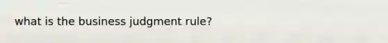 what is the business judgment rule?