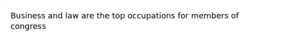 Business and law are the top occupations for members of congress