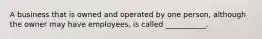 A business that is owned and operated by one person, although the owner may have employees, is called ___________.