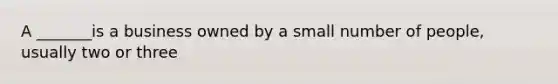 A _______is a business owned by a small number of people, usually two or three