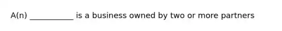 A(n) ___________ is a business owned by two or more partners