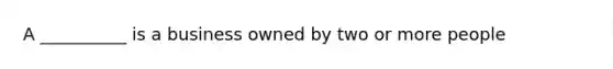 A __________ is a business owned by two or more people