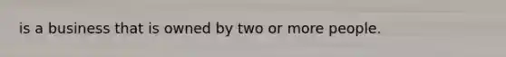 is a business that is owned by two or more people.