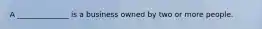 A ______________ is a business owned by two or more people.