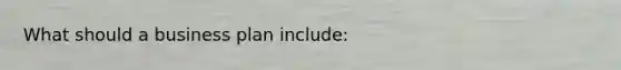 What should a business plan include: