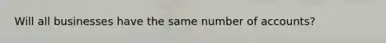 Will all businesses have the same number of accounts?