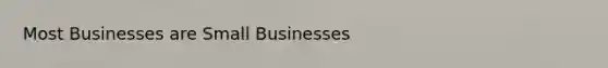 Most Businesses are Small Businesses