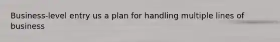Business-level entry us a plan for handling multiple lines of business