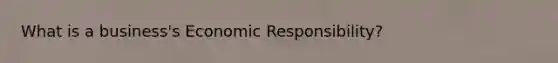 What is a business's Economic Responsibility?