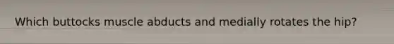 Which buttocks muscle abducts and medially rotates the hip?