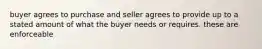 buyer agrees to purchase and seller agrees to provide up to a stated amount of what the buyer needs or requires. these are enforceable