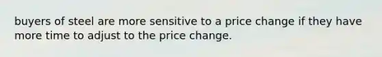 buyers of steel are more sensitive to a price change if they have more time to adjust to the price change.