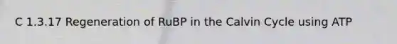 C 1.3.17 Regeneration of RuBP in the Calvin Cycle using ATP