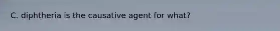 C. diphtheria is the causative agent for what?