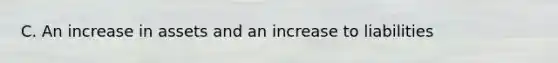 C. An increase in assets and an increase to liabilities