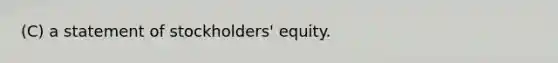 (C) a statement of stockholders' equity.