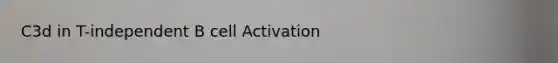 C3d in T-independent B cell Activation