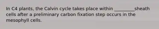 In C4 plants, the Calvin cycle takes place within _________sheath cells after a preliminary carbon fixation step occurs in the mesophyll cells.