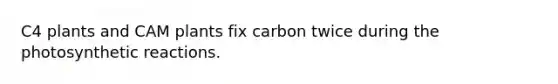 C4 plants and CAM plants fix carbon twice during the photosynthetic reactions.