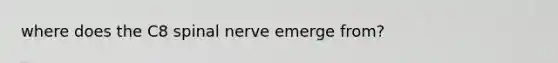 where does the C8 spinal nerve emerge from?
