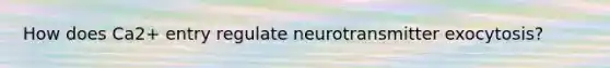 How does Ca2+ entry regulate neurotransmitter exocytosis?