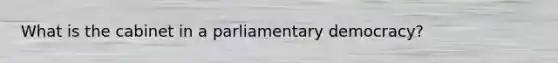 What is the cabinet in a parliamentary democracy?