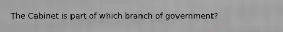 The Cabinet is part of which branch of government?