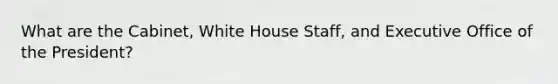 What are the Cabinet, White House Staff, and Executive Office of the President?