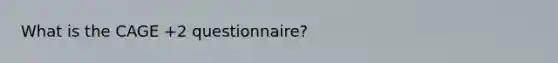 What is the CAGE +2 questionnaire?