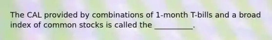 The CAL provided by combinations of 1-month T-bills and a broad index of common stocks is called the __________.