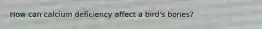How can calcium deficiency affect a bird's bones?