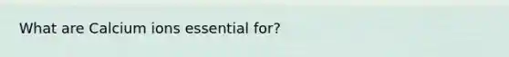 What are Calcium ions essential for?