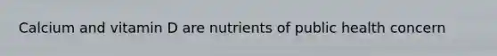 Calcium and vitamin D are nutrients of public health concern